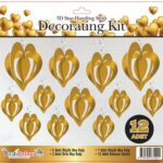 3D TAVAN SÜS 12 Lİ KALP GOLD