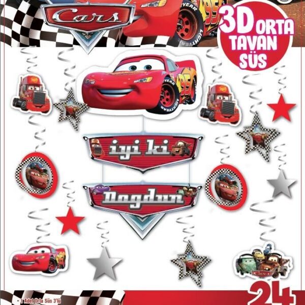 3D TAVAN SÜS 24 LÜ CARS