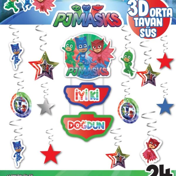 3D TAVAN SÜS 24 LÜ PJ MASKS
