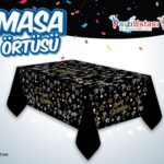 BASKILI MASA ÖRTÜSÜ İ.DOĞDUN SİYAH