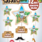 KONUŞMA BALONU SET 12 Lİ SAFARİ