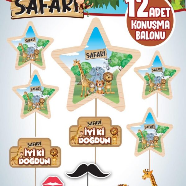 KONUŞMA BALONU SET 12 Lİ SAFARİ