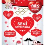 KONUŞMA BALONU SET 12 Lİ SENİ SEVİYORUM