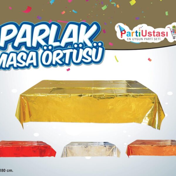 PARLAK MASA ÖRTÜSÜ KIRMIZI