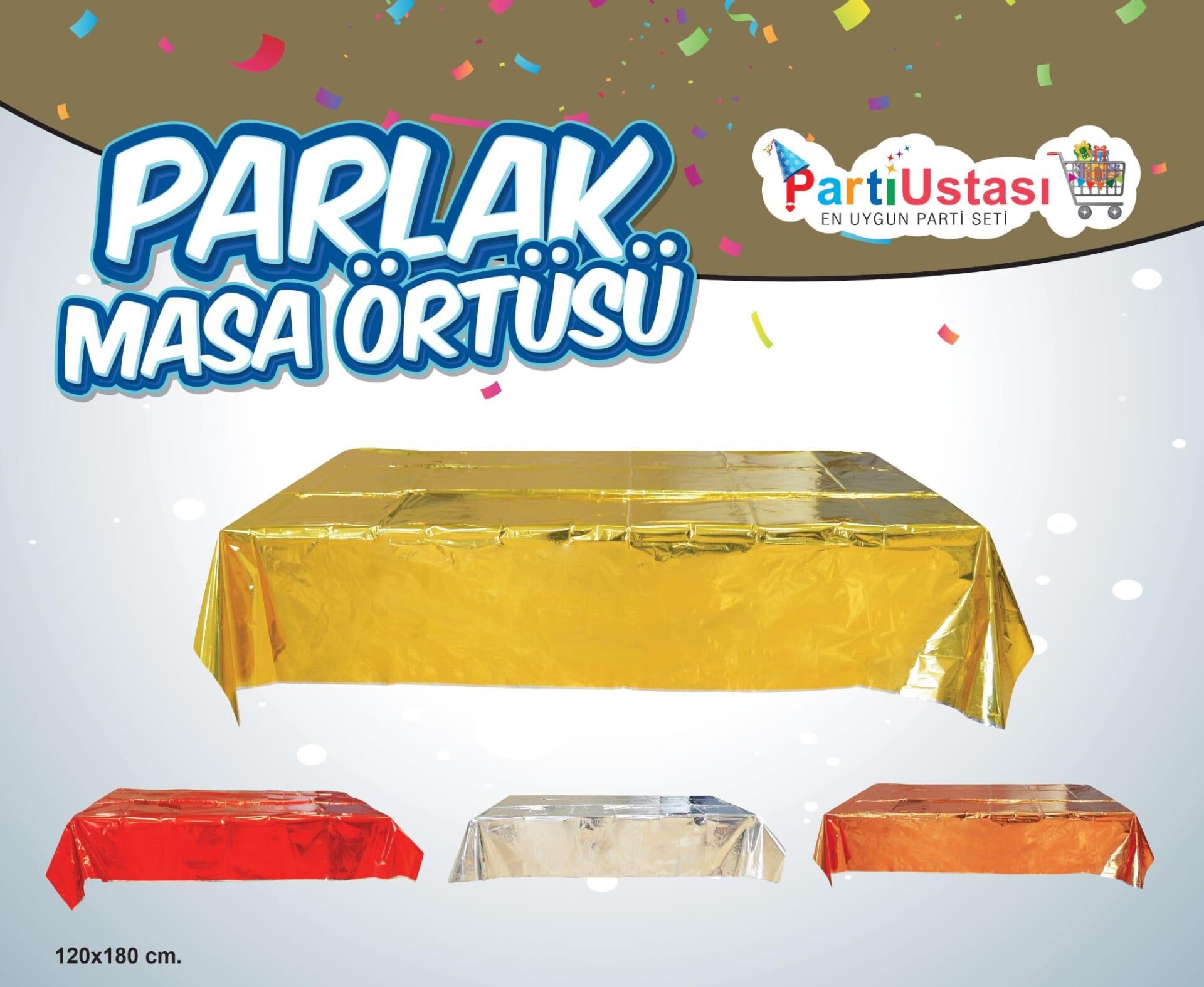 PARLAK MASA ÖRTÜSÜ KIRMIZI PARLAK MASA ÖRTÜSÜ KIRMIZI - Görsel 1