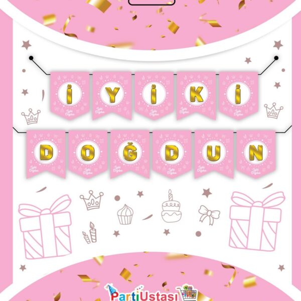 YAZI ZARF BANNER PEMBE