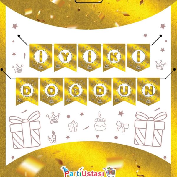 YAZI ZARF BANNER SOFT GOLD