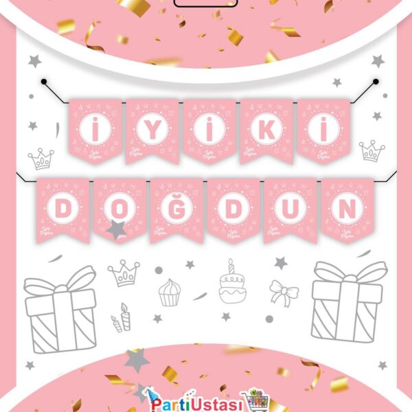 YAZI ZARF BANNER SOFT PEMBE